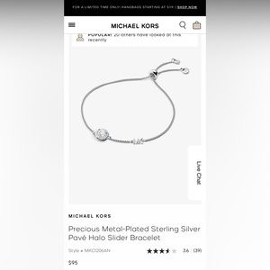Michael Kors Sterling Silver Pavé Halo Slider Bracelet